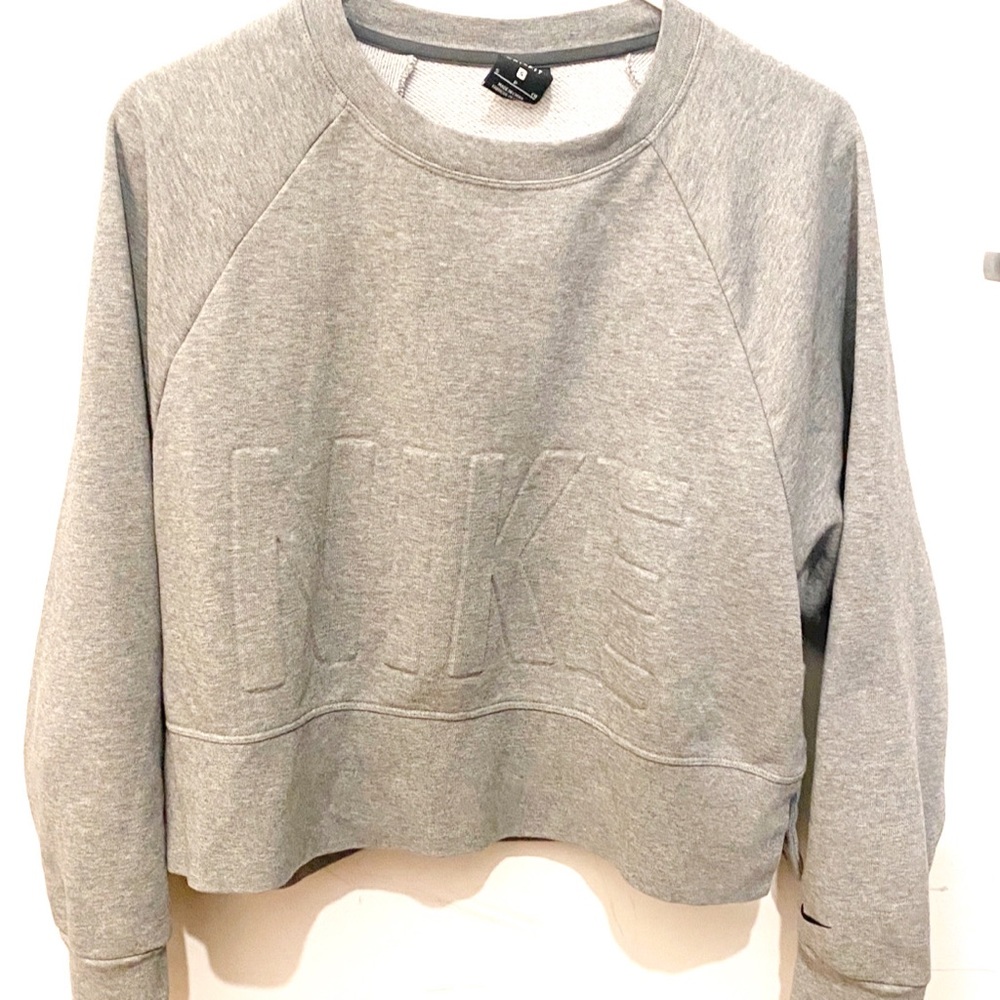 Nike SMALL grey sweatshirt with grey raised “NIKE”